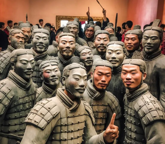 AI đã dựa trên các bức tượng của đội quân đất nung để dựng lại khuôn mặt thật của họ